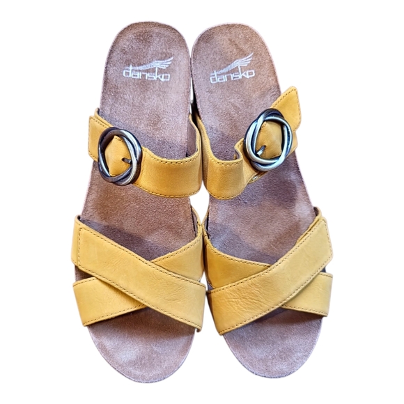 Dansko Susie Wedge Slide Sandals 40 US 9.5-10 Spring  Chunky Dopamine Dressing - Picture 3 of 8